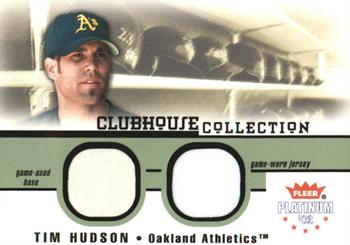 2002 Fleer Platinum - Clubhouse Collection Memorabilia Combos #NNO Tim Hudson Front