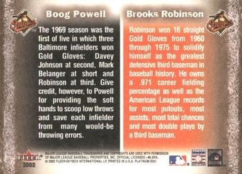 2002 Fleer Platinum - Cornerstones (Unnumbered) #NNO Brooks Robinson / Boog Powell  Back