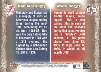 2002 Fleer Platinum - Cornerstones (Unnumbered) #NNO Wade Boggs / Don Mattingly  Back