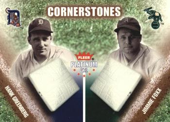 2002 Fleer Platinum - Cornerstones (Numbered) #14 CS Hank Greenberg / Jimmie Foxx Front
