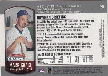 2000 Bowman Chrome #20 Mark Grace Back