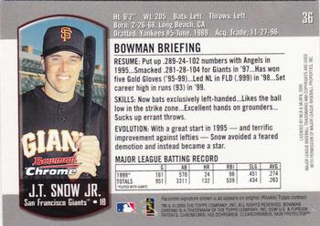 2000 Bowman Chrome #36 J.T. Snow Jr. Back