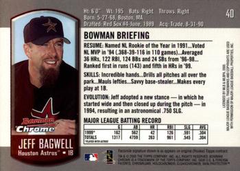 2000 Bowman Chrome #40 Jeff Bagwell Back