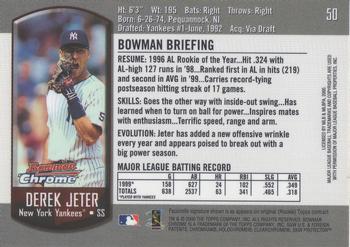 2000 Bowman Chrome #50 Derek Jeter Back
