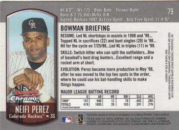 2000 Bowman Chrome #79 Neifi Perez Back