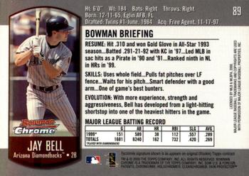 2000 Bowman Chrome #89 Jay Bell Back