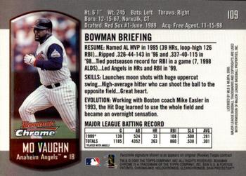 2000 Bowman Chrome #109 Mo Vaughn Back