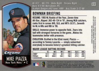 2000 Bowman Chrome #133 Mike Piazza Back