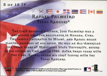 2002 Fleer Premium - International Pride #5 IP Rafael Palmeiro  Back