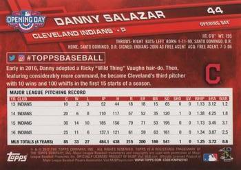 2017 Topps Opening Day #44 Danny Salazar Back