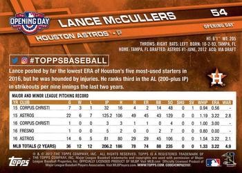2017 Topps Opening Day #54 Lance McCullers Back
