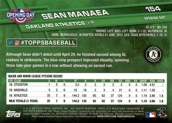 2017 Topps Opening Day #154 Sean Manaea Back