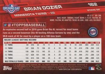 2017 Topps Opening Day #162 Brian Dozier Back