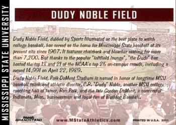 2011 Grandstand Mississippi State Diamond Dogs #NNO Dudy Noble Field Back