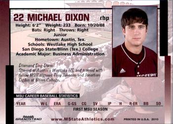 2010 Grandstand Mississippi State Bulldogs #NNO Michael Dixon Back
