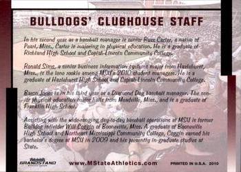 2010 Grandstand Mississippi State Bulldogs #NNO Clubhouse Staff Back
