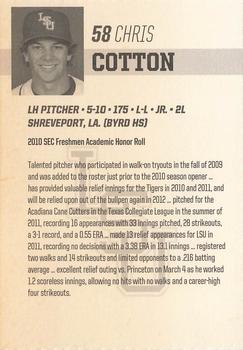 2012 LSU Tigers #NNO Chris Cotton Back