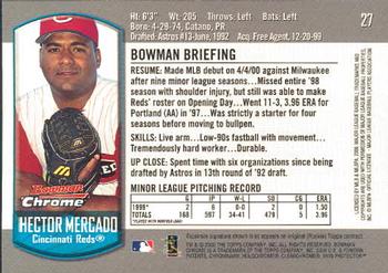 2000 Bowman Chrome Draft Picks & Prospects #27 Hector Mercado Back