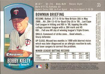 2000 Bowman Chrome Draft Picks & Prospects #35 Bobby Kielty Back