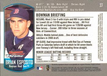 2000 Bowman Chrome Draft Picks & Prospects #37 Brian Esposito Back