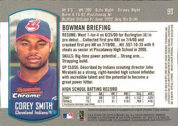 2000 Bowman Chrome Draft Picks & Prospects #90 Corey Smith Back