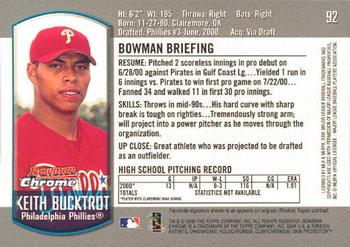 2000 Bowman Chrome Draft Picks & Prospects #92 Keith Bucktrot Back