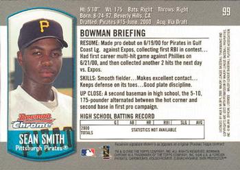 2000 Bowman Chrome Draft Picks & Prospects #99 Sean Smith Back