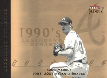 2002 Fleer Premium - Legendary Dynasties Gold #28 Greg Maddux  Front