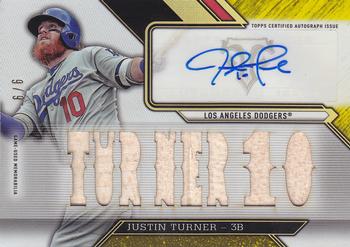 2016 Topps Triple Threads - Triple Threads Autograph Relics Gold #TTAR-JT1 Justin Turner Front