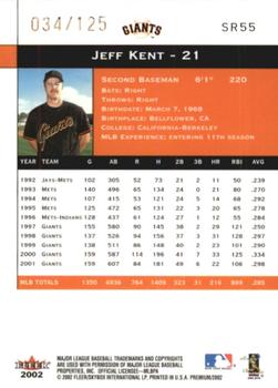2002 Fleer Premium - Star Rubies #SR55 Jeff Kent  Back