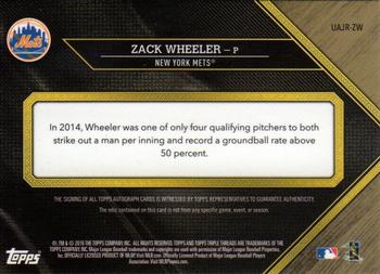 2016 Topps Triple Threads - Unity Autograph Jumbo Relics Gold #UAJR-ZW Zack Wheeler Back