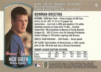 2000 Bowman Draft Picks & Prospects #16 Nick Green Back