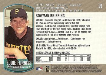 2000 Bowman Draft Picks & Prospects #29 Eddy Furniss Back