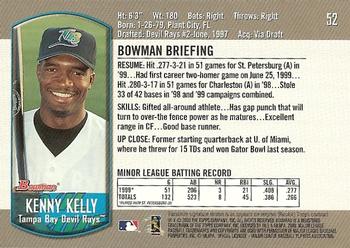 2000 Bowman Draft Picks & Prospects #52 Kenny Kelly Back