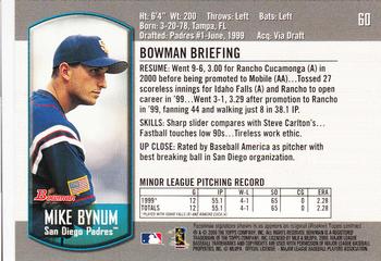 2000 Bowman Draft Picks & Prospects #60 Mike Bynum Back