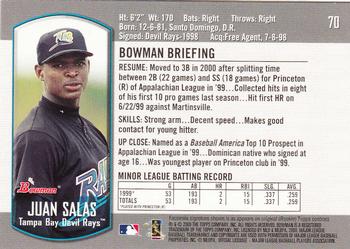 2000 Bowman Draft Picks & Prospects #70 Juan Salas Back