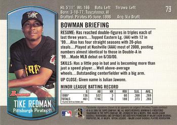 2000 Bowman Draft Picks & Prospects #79 Tike Redman Back