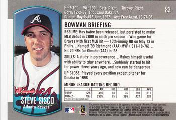 2000 Bowman Draft Picks & Prospects #83 Steve Sisco Back