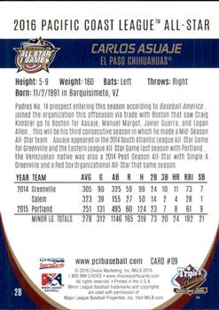 2016 Choice Pacific Coast League All-Stars #9 Carlos Asuaje Back