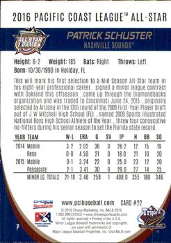 2016 Choice Pacific Coast League All-Stars #22 Patrick Schuster Back