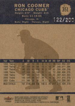 2002 Fleer Tradition Update - 2002 Fleer Tradition Glossy #351 Ron Coomer  Back