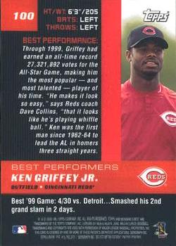 2000 Bowman's Best #100 Ken Griffey Jr. Back