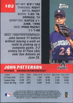 2000 Bowman's Best #102 John Patterson Back