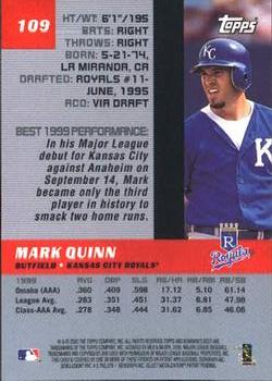 2000 Bowman's Best #109 Mark Quinn Back