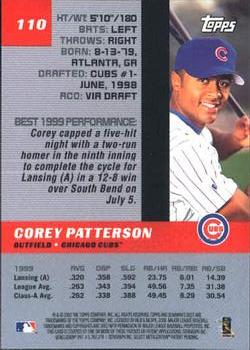 2000 Bowman's Best #110 Corey Patterson Back
