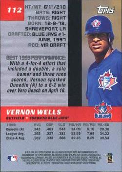 2000 Bowman's Best #112 Vernon Wells Back