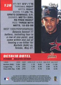 2000 Bowman's Best #120 Octavio Dotel Back