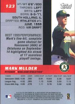 2000 Bowman's Best #123 Mark Mulder Back