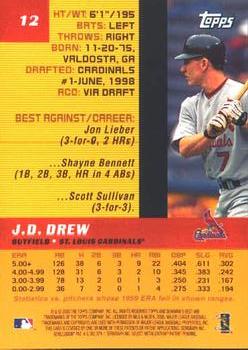 2000 Bowman's Best #12 J.D. Drew Back