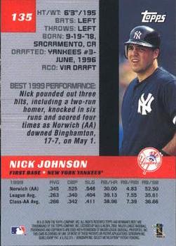2000 Bowman's Best #135 Nick Johnson Back